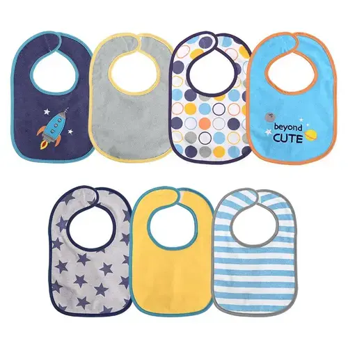 Set 7 bavete bumbac si peva, Lorelli, 30 x 19 cm, inchidere cu banda velcro