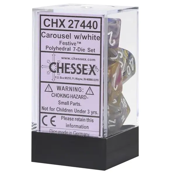Set 7 Zaruri Chessex Festive - Carousel/Alb
