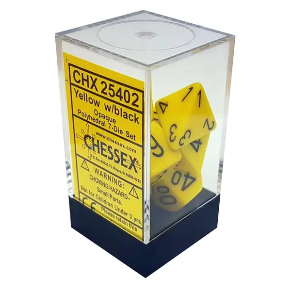 Set 7 Zaruri Chessex Opaque Polyhedral - Galben/Negru