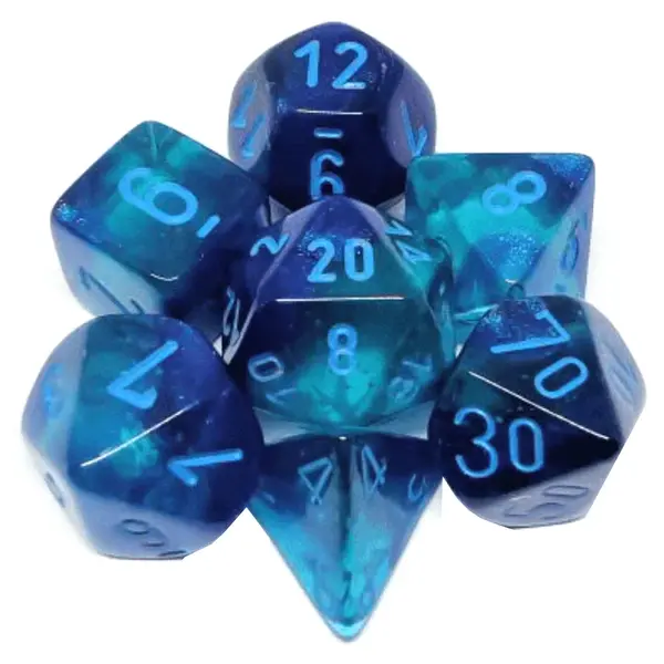 Set 7 Zaruri Gemini Polyhedral Luminary - Albastru/Albastru deschis