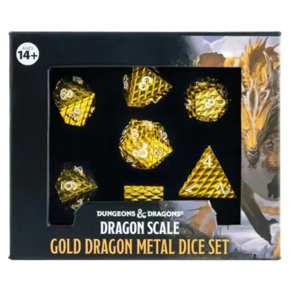 Set 7 Zaruri Premium Metal Dungeons & Dragons - Dragon Scale Gold