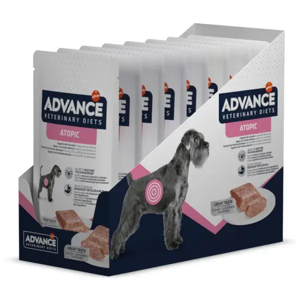 Set 8 buc x 150 gr Hrana dietetica pentru caini Advance Atopic Derma Care