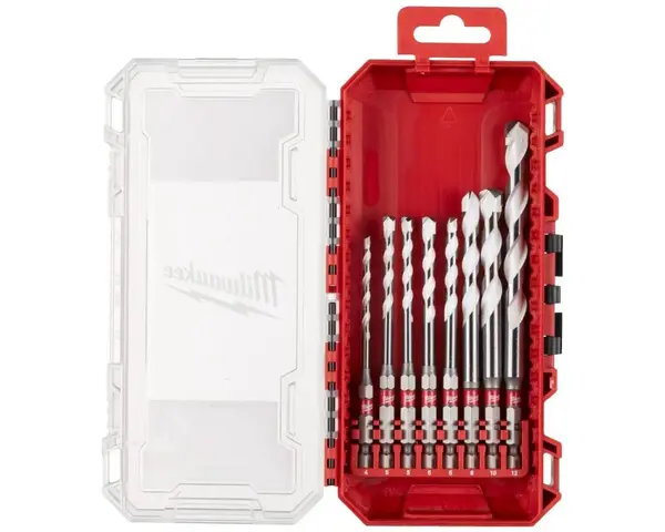 Set 8 burghie Milwaukee Gen 2 multimaterial cu coada hex, cutie depozitare, 4932493871