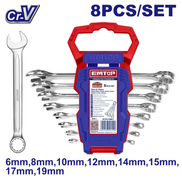 Set 8 chei combinate 6-19mm - ECSS10801, EMTOP