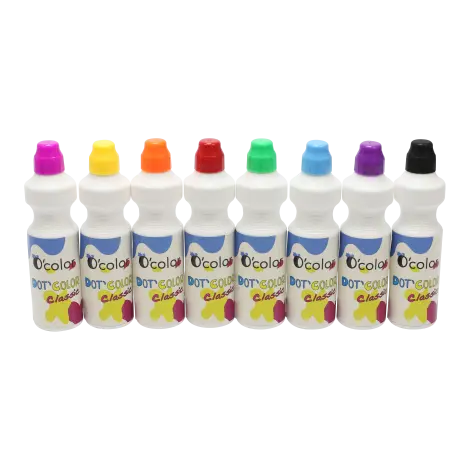Set 8 culori x 75 ml guasa cu buretel