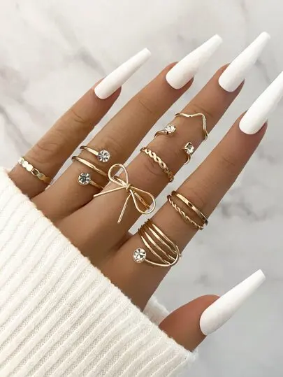 Set 8 Inele Aurii Pentru Poze- JO699HB - JO699HB - Everin.ro