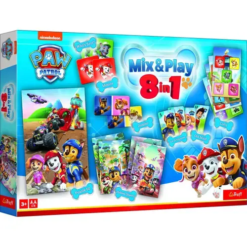 Set 8 jocuri Trefl Paw Patrol, 1-4 jucatori, +3 ani, lb. romana