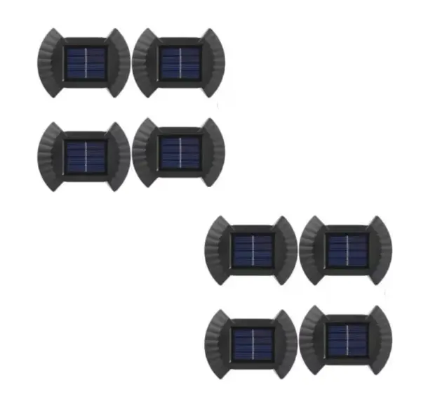 Set 8 Lampi Solare LED Bidirectionale Gard si Scari - 200mAh, IP65, Alb Cald, Senzor Automat