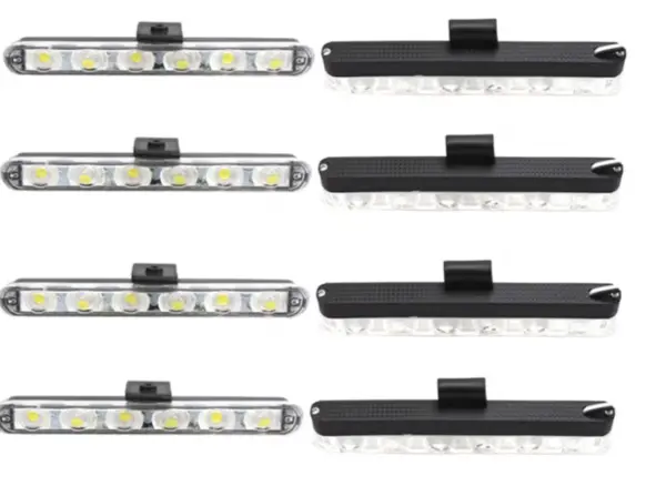 Set 8 lumini stroboscop galbene 6 LED grila telecomanda 12V