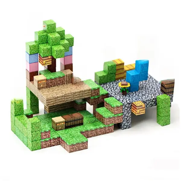 Set 80 cuburi magnetice Mine Craft