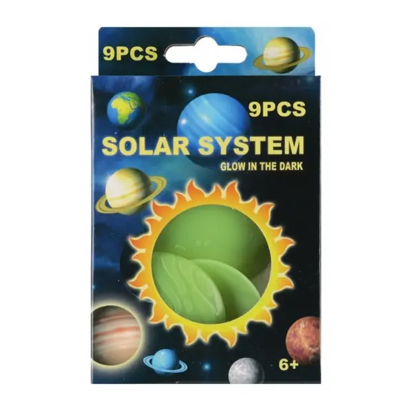 Set 9 figurine Sistemul Solar fosforescente, plastic, 3, 10 cm