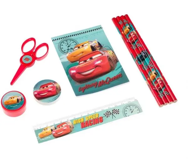 Set 9 piese pentru scoala, Disney Cars, Rosu