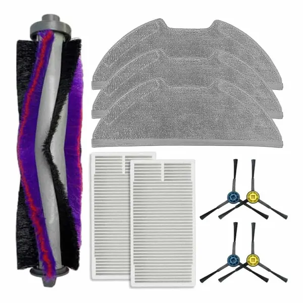 Set accesorii PAA-home compatibile cu aspiratorul Midea M9, filtru 2 buc, perie tambur 1 buc, perie laterala 4 buc, lavete microfibra 3 buc