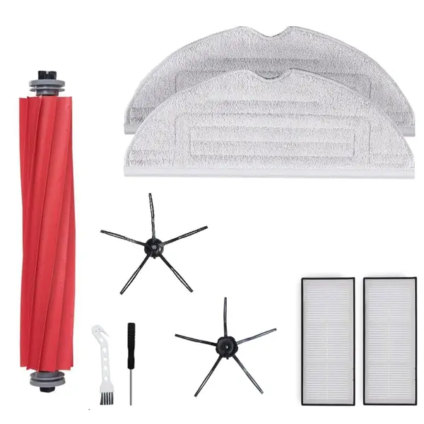 Set accesorii PAA-home compatibile cu aspiratorul Roborock S7 MaxV , filtru 2 buc, perie tambur 1 buc, perie laterala neagra 2 buc, lavete microfibra