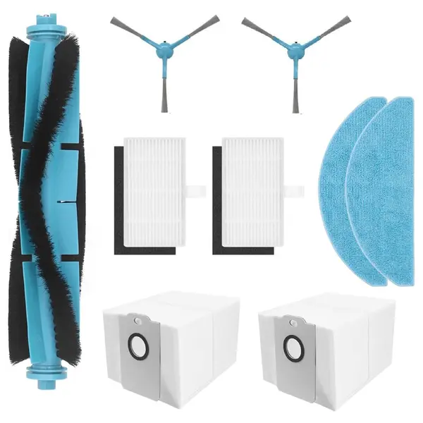 Set accesorii PAA-home® compatibile cu aspiratorul robot Conga 7490 Immortal /8290, 1 perie centrala, 2 lavete, 2 perii laterale, 2 filtre si 2 saci c
