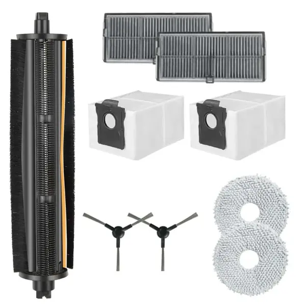 Set accesorii PAA-home® compatibile cu aspiratorul robot Dreame x40 Master, X40 Ultra, X30 Ultra, X20 Ultra, 1 perie centrala, 2 lavete, 2 perii later