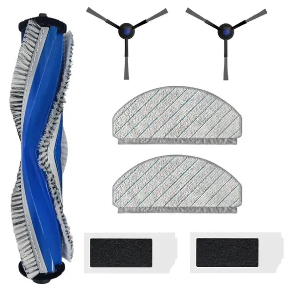 Set accesorii PAA-home® compatibile cu aspiratorul robot ECOVACS DEBOT N20 / N20 PLUS / N20 PRO PLUS, 1 perie centrala 2 lavete, 2 perii laterale negr