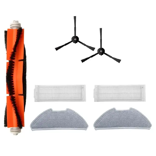 Set accesorii PAA-home compatibile cu aspiratorul Xiaomi Vacuum-Mop 2 Pro, 2 perii laterale cu 3 brate negre, 2 filtre, doua lavete full cover, 1 peri