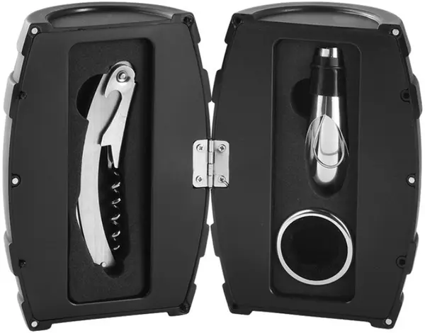 Set accesorii vin Morello - Butoi, 4 piese, 11 x 11 x 16 cm