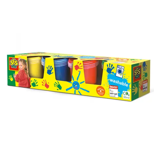 Set acuarele pentru pictura cu degetele, 4 culori x 145 ml