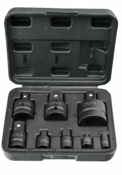 Set adaptoare impact Geko - G10090, 8 piese, 1/4'', 3/8'', 1/2'', 3/4'', 1''