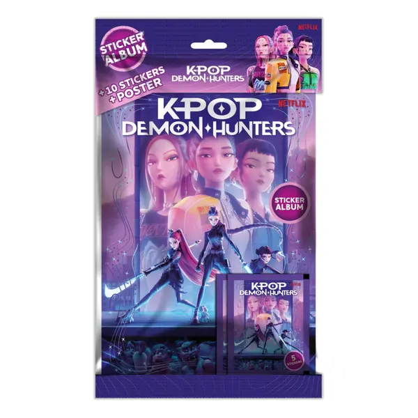 Set album cu stickere si poster, K-Pop, Demon Hunters