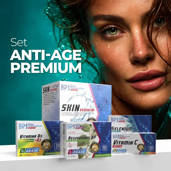 SET Anti-Age Premium - Colagen tip I&III & Astaxantină • Piele Fermă, Luminoasă și Protecție Antioxidantă din Interior - set pentru 1 lună