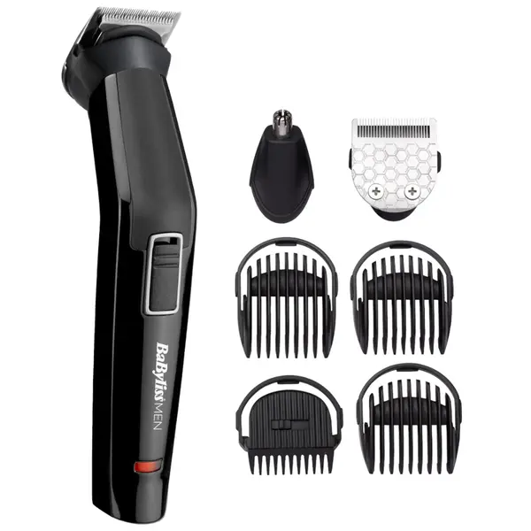 Set aparat de tuns si ras BaByliss MT725E 6in1 Multi Trimmer, 6 accesorii, Negru