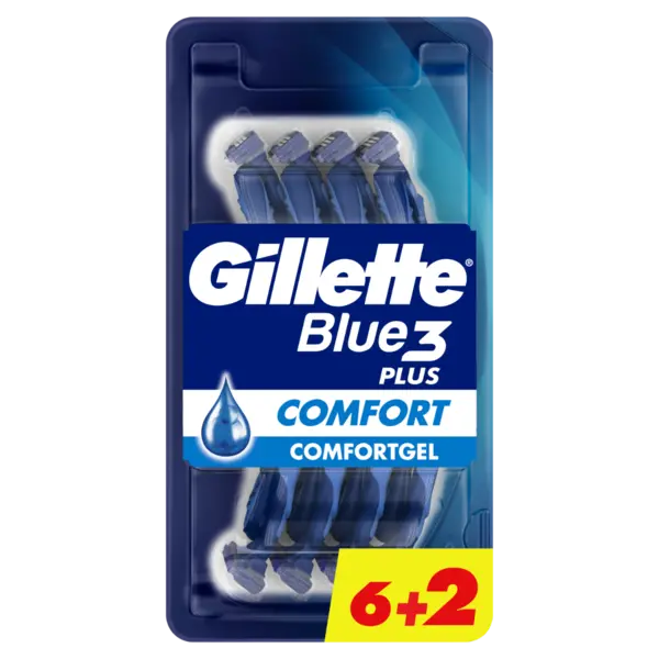 Set aparate de ras de unica folosinta Blue3 Comfort Plus, 8 bucati, Gillette