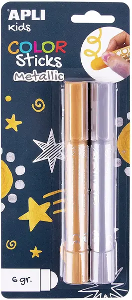 Set Apli - 2 stick-uri tempera uscata auriu si argintiu