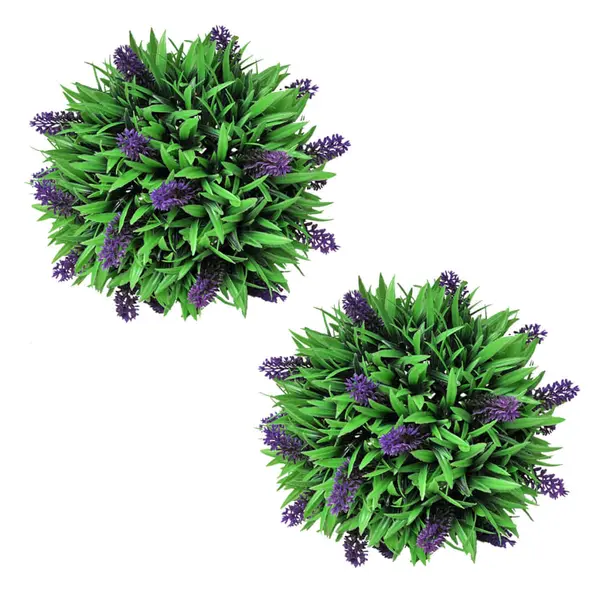 Set arbusti ornamentali artificiali bila cu lavanda, 2 buc., 28 cm