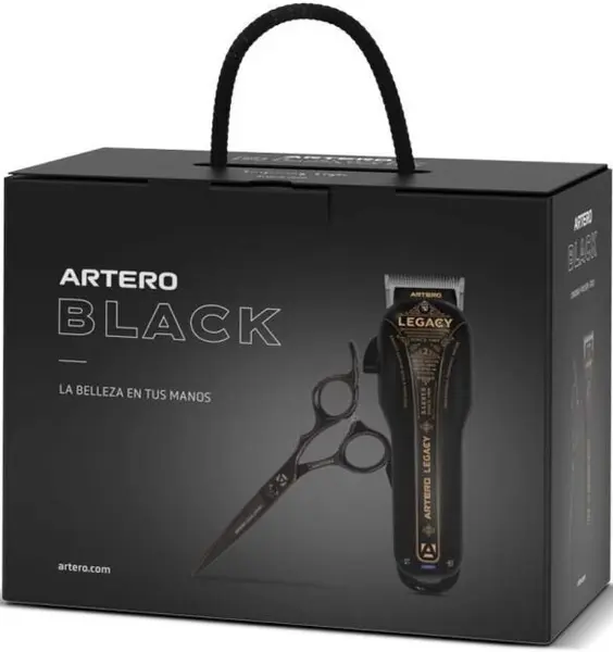 Set Artero - Essential Black, foarfece și mașini de tuns