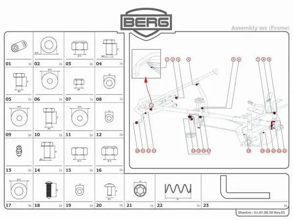 Set asamblare Berg XL frame Box