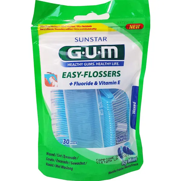 Set Ata Dentara, GUM, Easy Flossers, Tip Scobitoare, Cerata cu Alunecare Usoara, Fibra Rezistenta, 30 buc