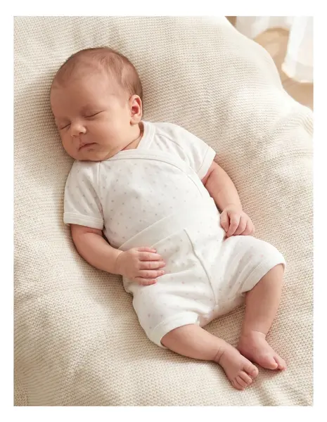 Set baby-summer 2 piese ecru-buline roz
