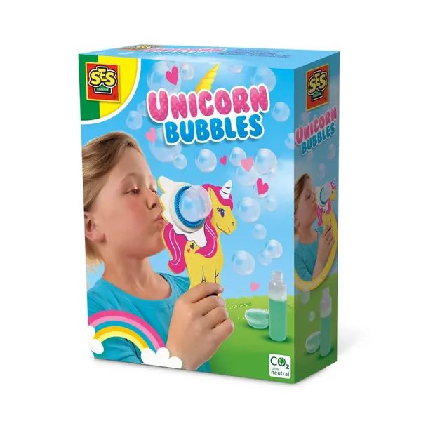 Set baloane de sapun cu jucarie in forma de unicorn cu solutie