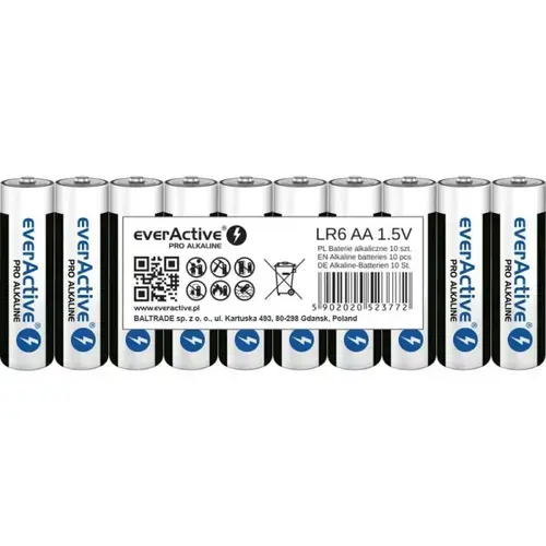 Set Baterii everActive Pro Alkaline AA , LR06 1.5V, 10 Baterii