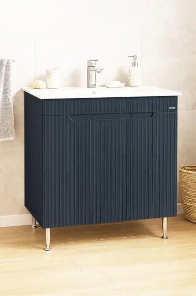 Set Baza front MDF si Lavoar seria 033, 80 cm, antracit