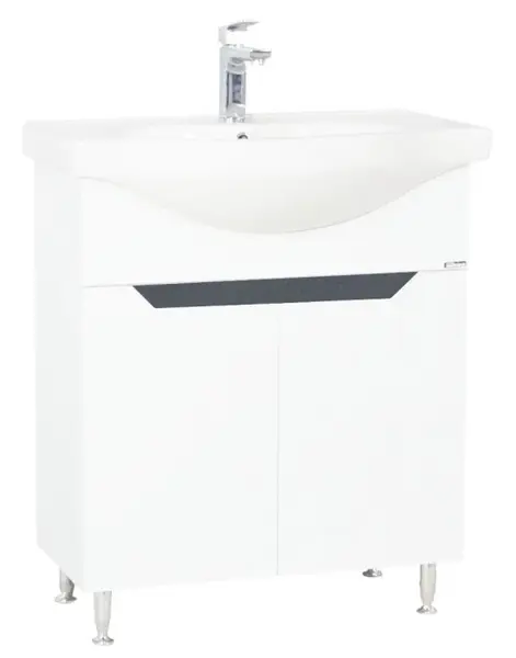 Set Baza front MDF si Lavoar seria 050, 70 cm alb antracit