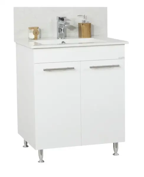 Set Baza front MDF si Lavoar seria 054, 70 cm, alb