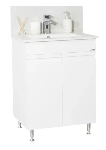 Set Baza front MDF si Lavoar seria 086, 60 cm, alb