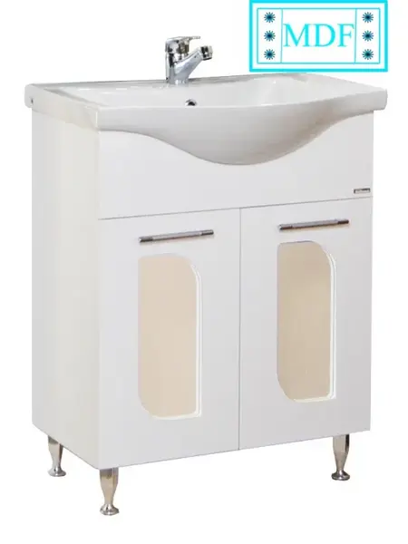 Set Baza front MDF si Lavoar seria 110, 65 cm, alb