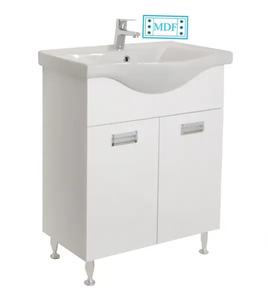 Set Baza front MDF si Lavoar seria 126, 65 cm, alb