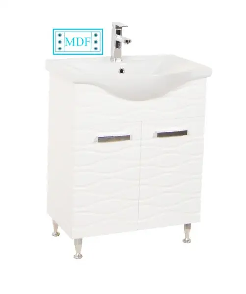 Set Baza front MDF si Lavoar seria 144, 65 cm, alb