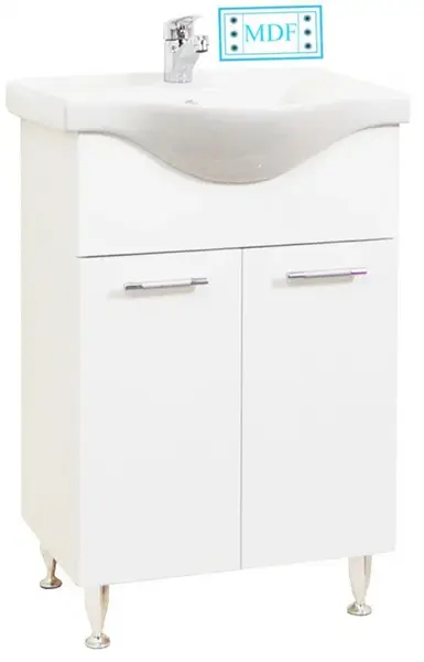 Set Baza front MDF si Lavoar seria 153, 55 cm, alb