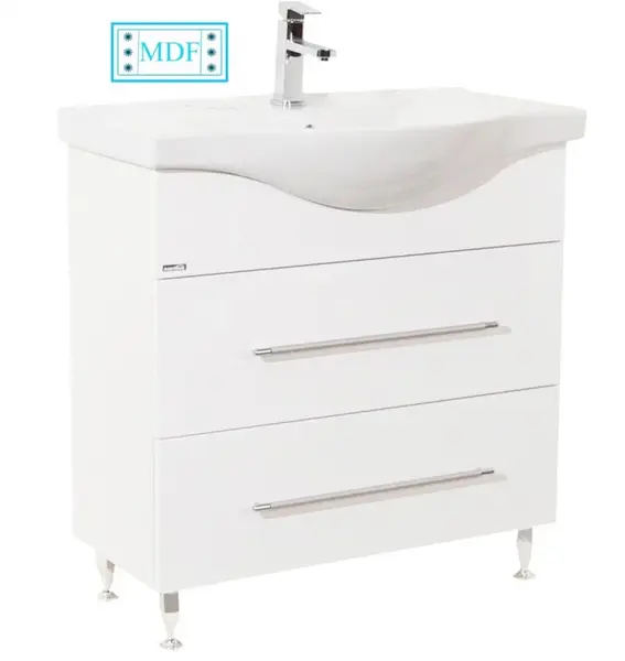 Set Baza front MDF si Lavoar seria 187, 80 cm, alb