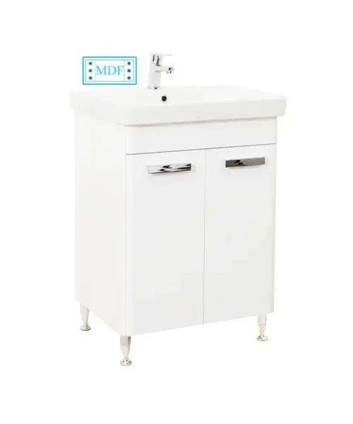 Set Baza front MDF si Lavoar seria 501, 60 cm, alb