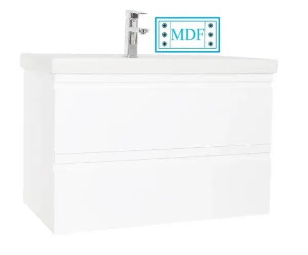 Set Baza front MDF si Lavoar seria 786, suspendata cu sertare, 100 cm, alb
