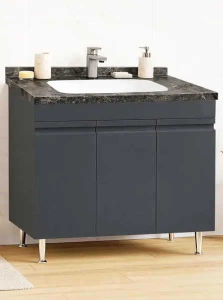 Set Baza front MDF si Lavoar seria 886, montat, 100 cm, antracit