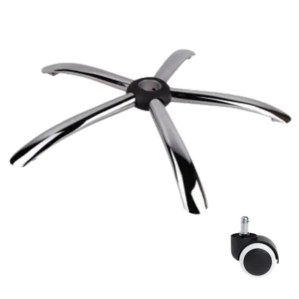 Set baza pentru scaun directorial, 60 cm si rola universala, cauciuc